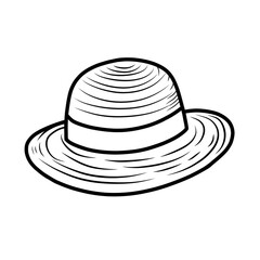 Illustration of a Coloring Hawning Hats Vector