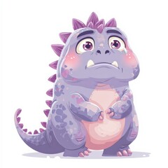Fototapeta premium Cute and friendly cartoon dinosaur character designed for children's entertainment and illustrations