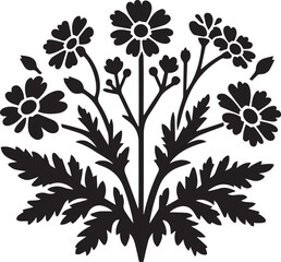 flower logo vector, flower vector illustration, flower silhouette vector isolated on white background