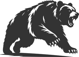 Wild animal roaring vector illustration silhouette drawing