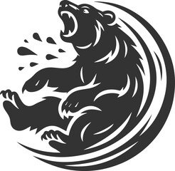 Wild animal roaring vector illustration silhouette drawing
