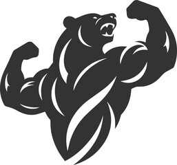 Wild animal roaring vector illustration silhouette drawing