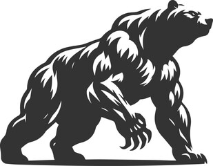 Wild animal roaring vector illustration silhouette drawing