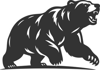 Wild animal roaring vector illustration silhouette drawing