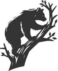 Wild animal roaring vector illustration silhouette drawing