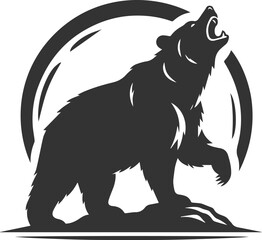 Wild animal roaring vector illustration silhouette drawing