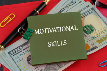 A conceptual phrase on the topic of business MOTIVATIONAL SKILLS. Creativity, and leadership. personal growth and development. Learning