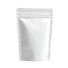 Blank white pouch bag for packaging with resealable top suitable for food or cosmetic products display and presentations Transparent background or png