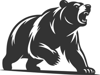 Wild animal roaring vector illustration silhouette drawing