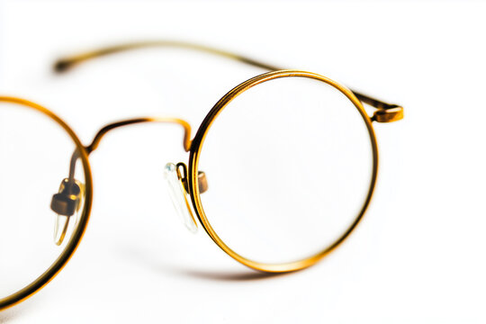 Stylish plastic frame spectacles with clear optical lenses, isolated on a white background, perfect for vision and fashion