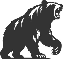 Wild animal roaring vector illustration silhouette drawing