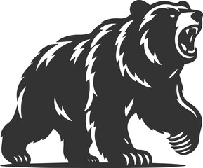 Wild animal roaring vector illustration silhouette drawing