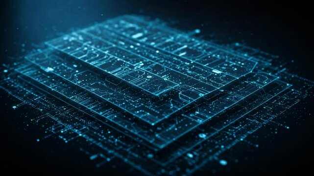 Abstract digital technology background with glowing lines and dots futuristic digital layer concept for design