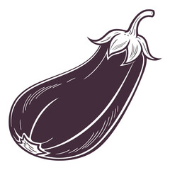 silhouette eggplant on white background