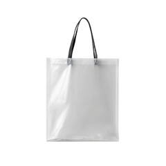 Transparent shopping bag with black handles for eco-friendly and stylish market use for groceries and retail shopping Transparent background or png