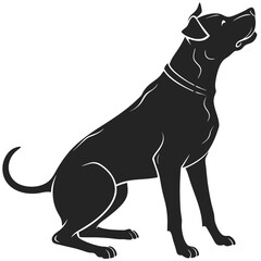 silhouette dog on white background
