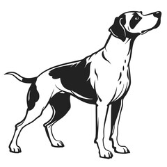 silhouette dog on white background