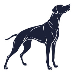 silhouette dog on white background