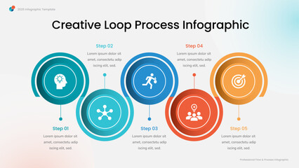 Creative Loop Process Infographic with Five Steps