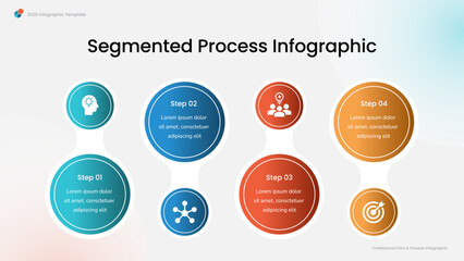 Segmented Process Infographic with Four Steps
