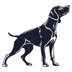 silhouette dog on white background