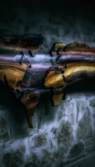 Abstract world map carved from wood
