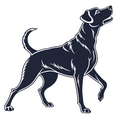 silhouette dog on white background