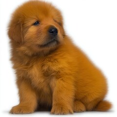 Adorable golden puppy sitting