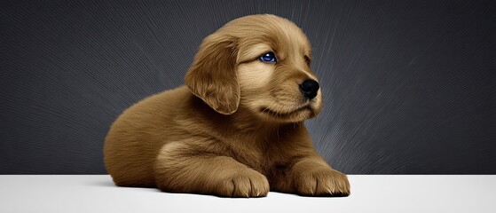 Adorable golden retriever puppy resting