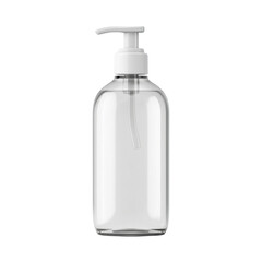 Clear Pump Bottle for Liquid Soap or Lotion with Minimalist Design for Personal Care and Cosmetic Use Transparent background or png