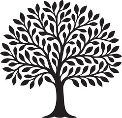 Obraz premium Tree silhouette Vector | Minimalist & Trendy Tree Silhouette Design | Unique & Stylish Tree Artwork for Vector design