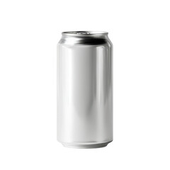 Plain Aluminum Can with No Label on White Background Ideal for Product Mockups and Beverage Concepts Transparent background or png