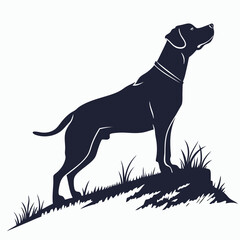 silhouette dog on white background