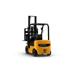 Industrial Forklift Side Angle View Isolated on Transparent Background