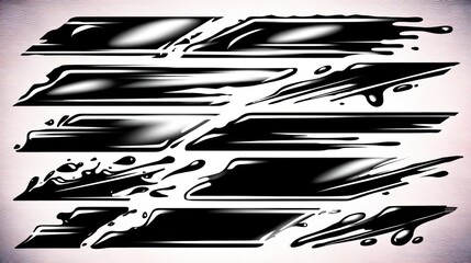 Abstract vector graphic of black streaks and splashes