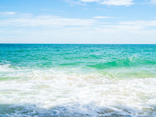 Sea ocean texture blue water nature background, abstract shore clean calm natural summer for tourism travel in holidays, island deep surface.