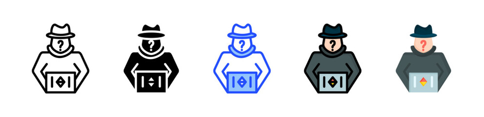 Anonymity Icon Collection With Multiple Styles