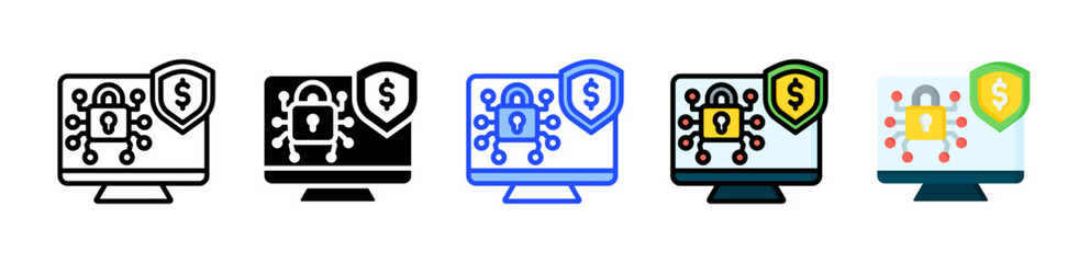 Cyber Insurance Icon Collection With Multiple Styles
