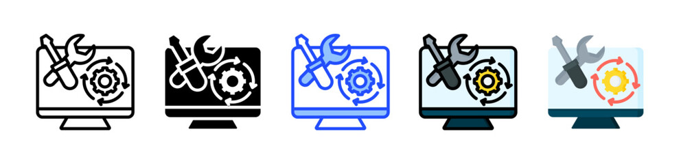 Patch Management Icon Collection With Multiple Styles