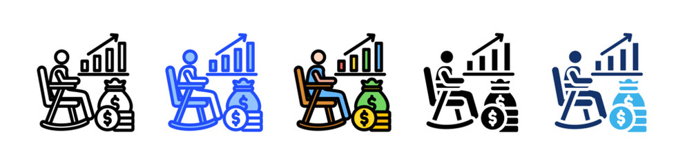 Pension Icon Collection With Multiple Styles