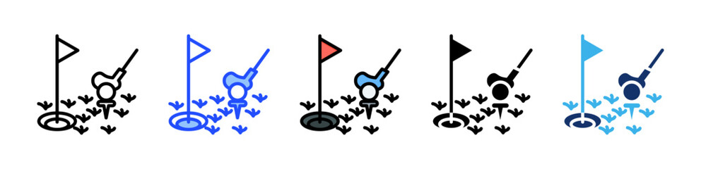Golf Icon Collection With Multiple Styles