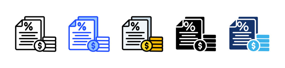 Fixed Income Icon Collection With Multiple Styles