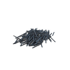 Pile of Black Plastic Cable Ties Isolated on Transparent Background