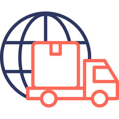 Delivering line color icon