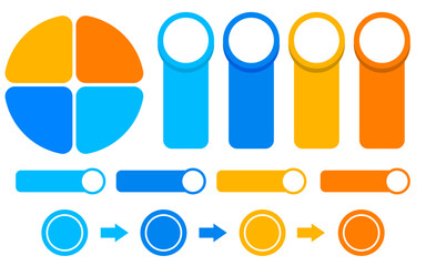 Infographic template for promoting your business with blue orange and yellow elements.