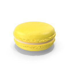 Yellow Macaron Cookie Isolated on Transparent Background