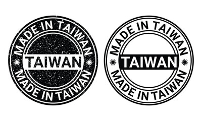 Obraz premium made in taiwan authentic rubber stamp vector template illustration