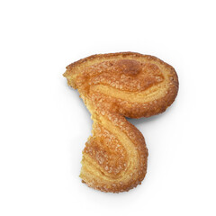 Bitten Palmier Cookie Isolated on Transparent Background