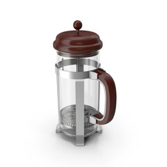 French Press Coffee Maker Isolated on Transparent Background