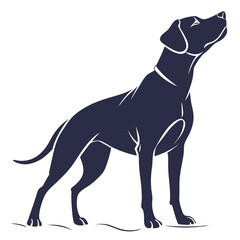 silhouette dog on white background